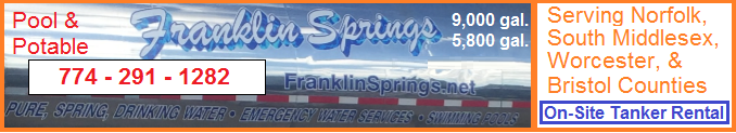 Franklin Springs Pool Water, Southeast MA, 774-291-1282 